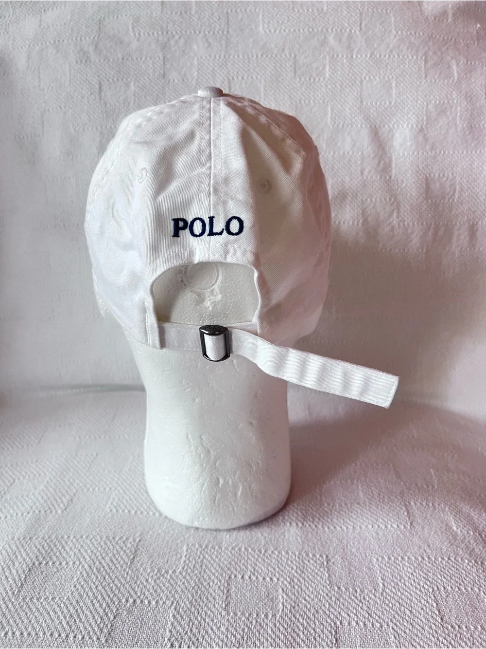 Polo by Ralph Lauren White Cap with Blue and Gold Label